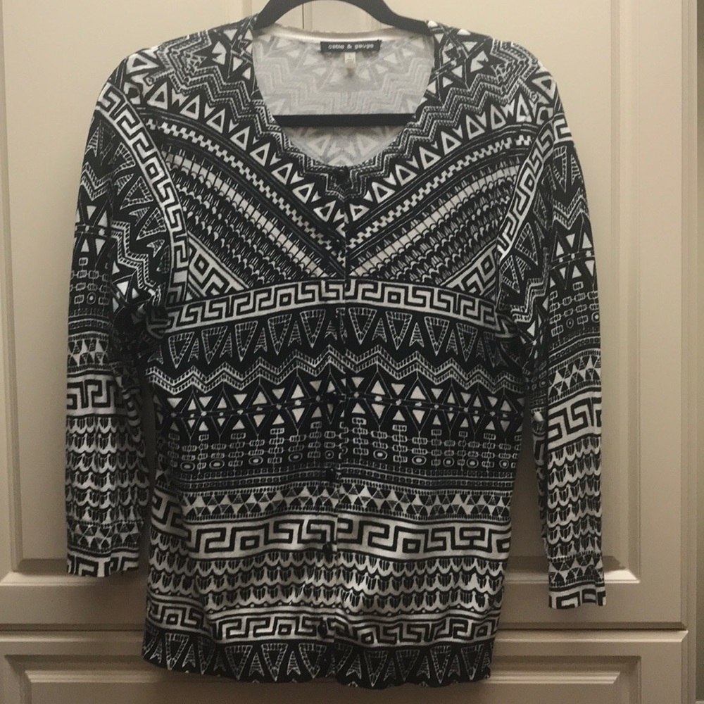 FINAL MARKDOWN-Cable & Gauge Print Cardigan